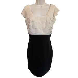 By&By Black & White Side Zipper Mini Party/Cocktail Dress L